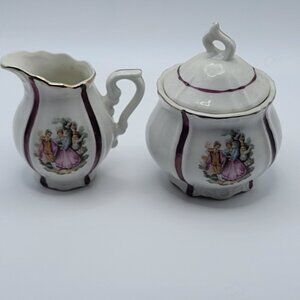 Vintage Porcelain Sugar and Cream Set Japan